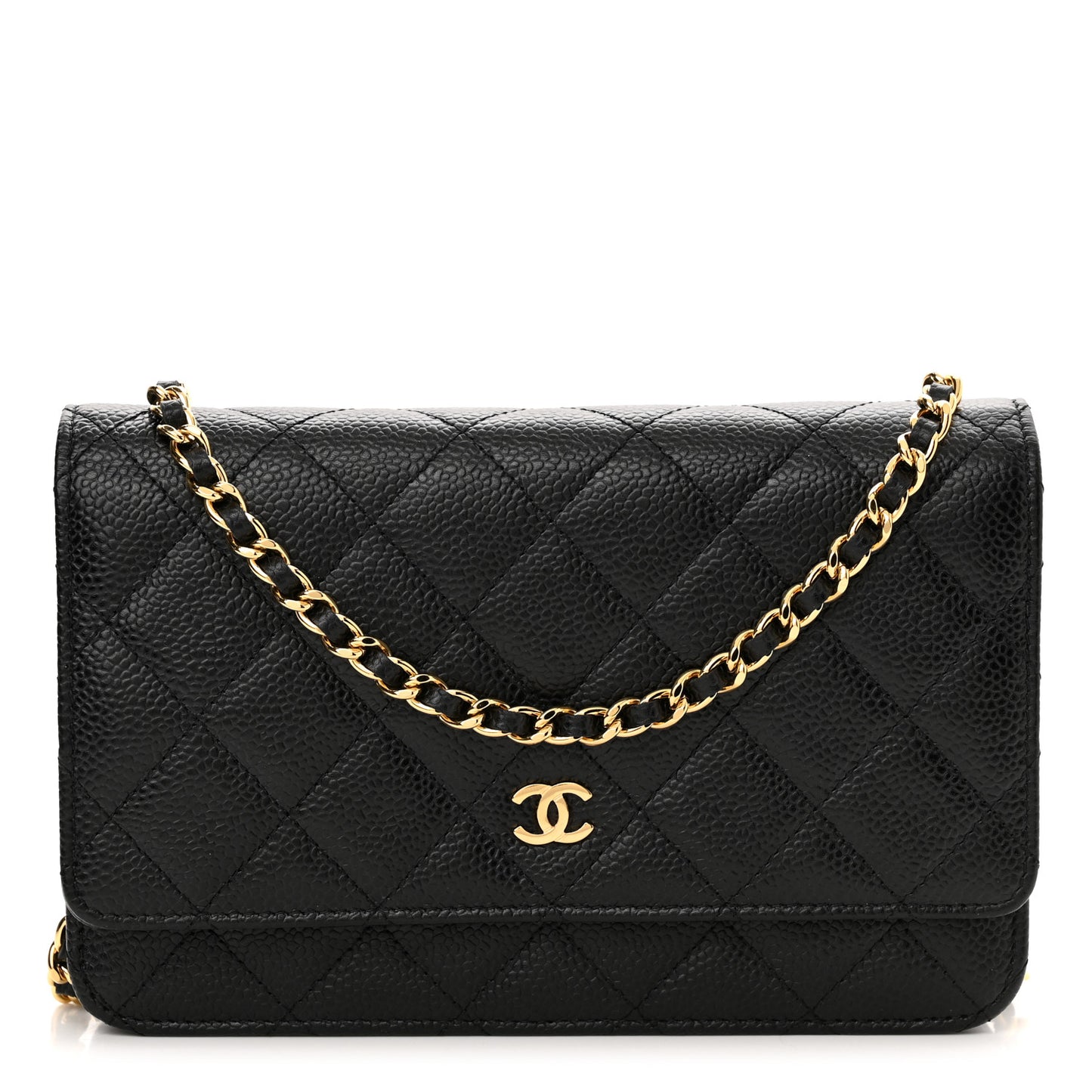 Caviar Quilted Wallet On Chain WOC Black