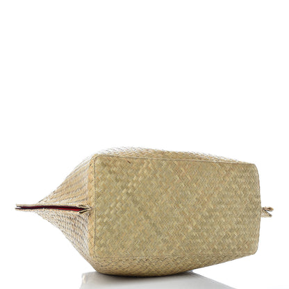 Valentino Garavani Raffia Medium Vlogo Escape Shopper Natural Black Rouge 4 of 9