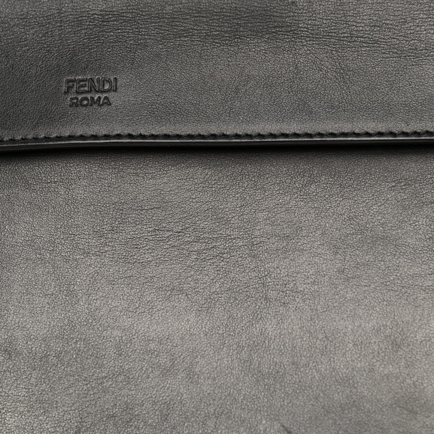 Vitello Century Velvet F is Fendi FF Kan I Shoulder Bag Black Tobacco