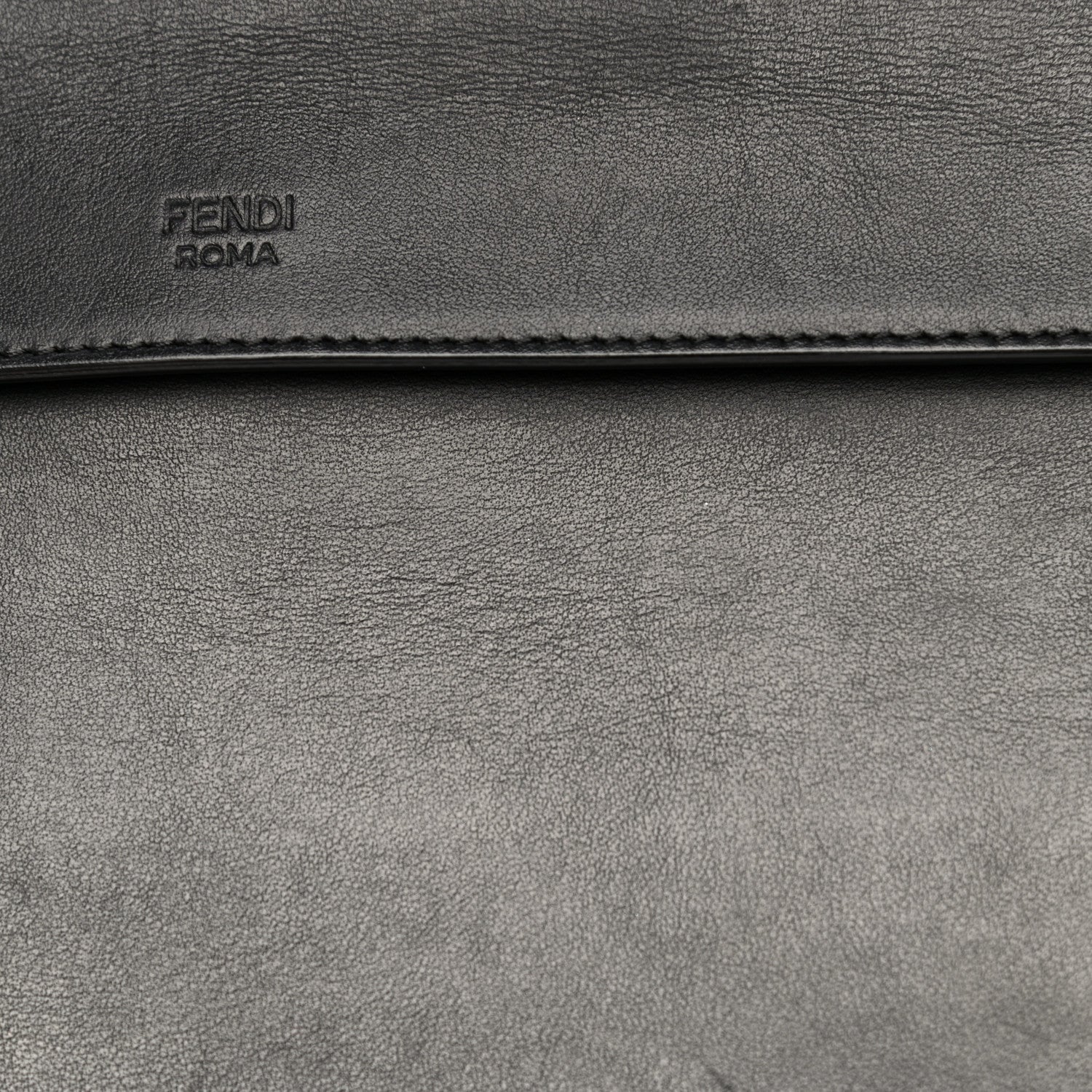 Fendi Vitello Century Velvet F is Fendi FF Kan I Shoulder Bag Black Tobacco 16 of 16