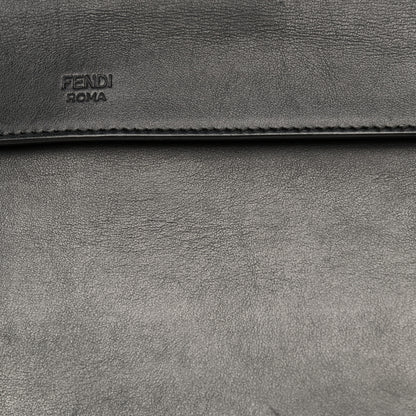 Fendi Vitello Century Velvet F is Fendi FF Kan I Shoulder Bag Black Tobacco 16 of 16
