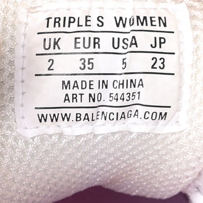 Balenciaga Fabric Mesh Clear Sole Womens Triple S Sneakers 35 White Pink 8 of 10