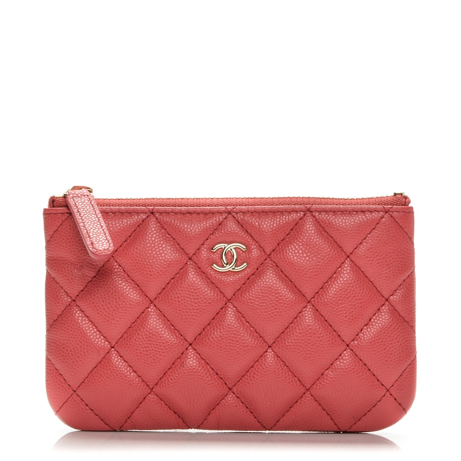 Chanel Caviar Quilted Small Cosmetic Case Dark Pink 1 of 7