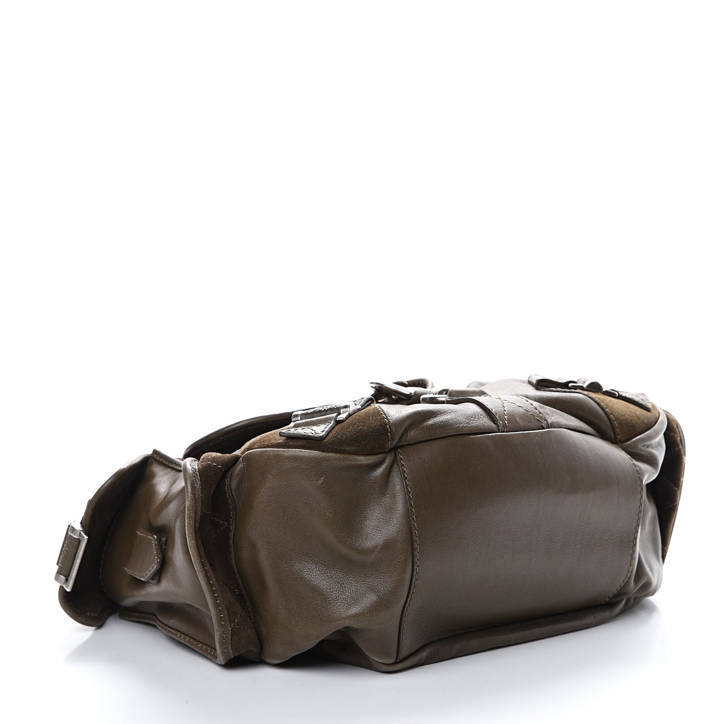 Calfskin Suede Rebelle Hobo Green
