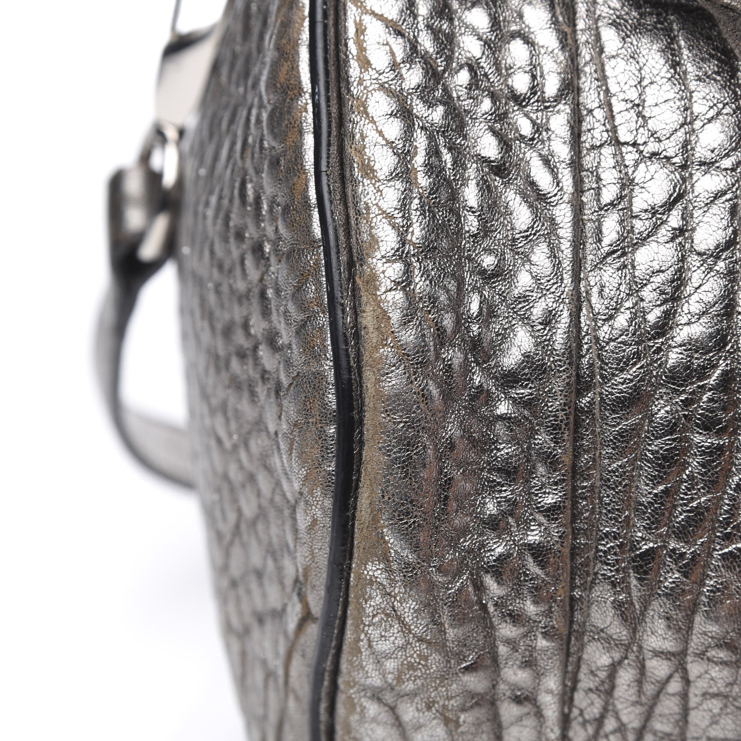 Alexander Wang Metallic Pebbled Lambskin Rockie Carbon Silver Hardware 11 of 13