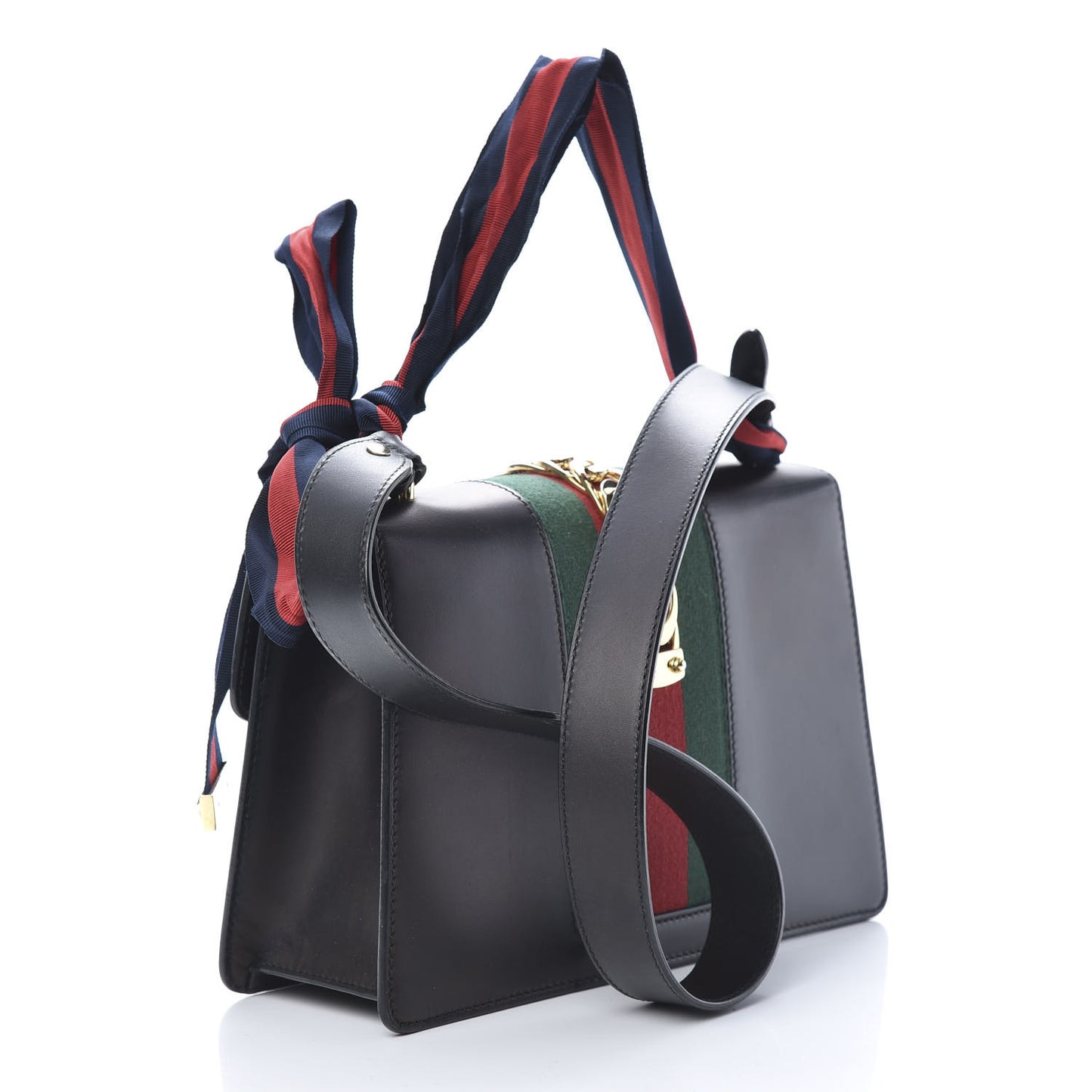 Calfskin Small Sylvie Shoulder Bag Black