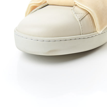 Gucci Calfskin Velvet Womens Bow Ace Sneakers 40 White 11 of 12