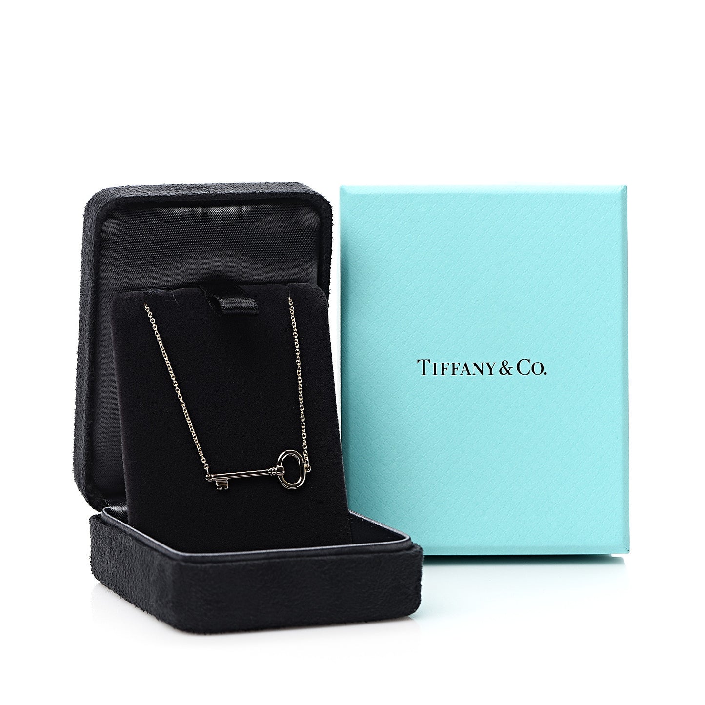 18K Rose Gold East-West Oval Key Pendant Necklace
