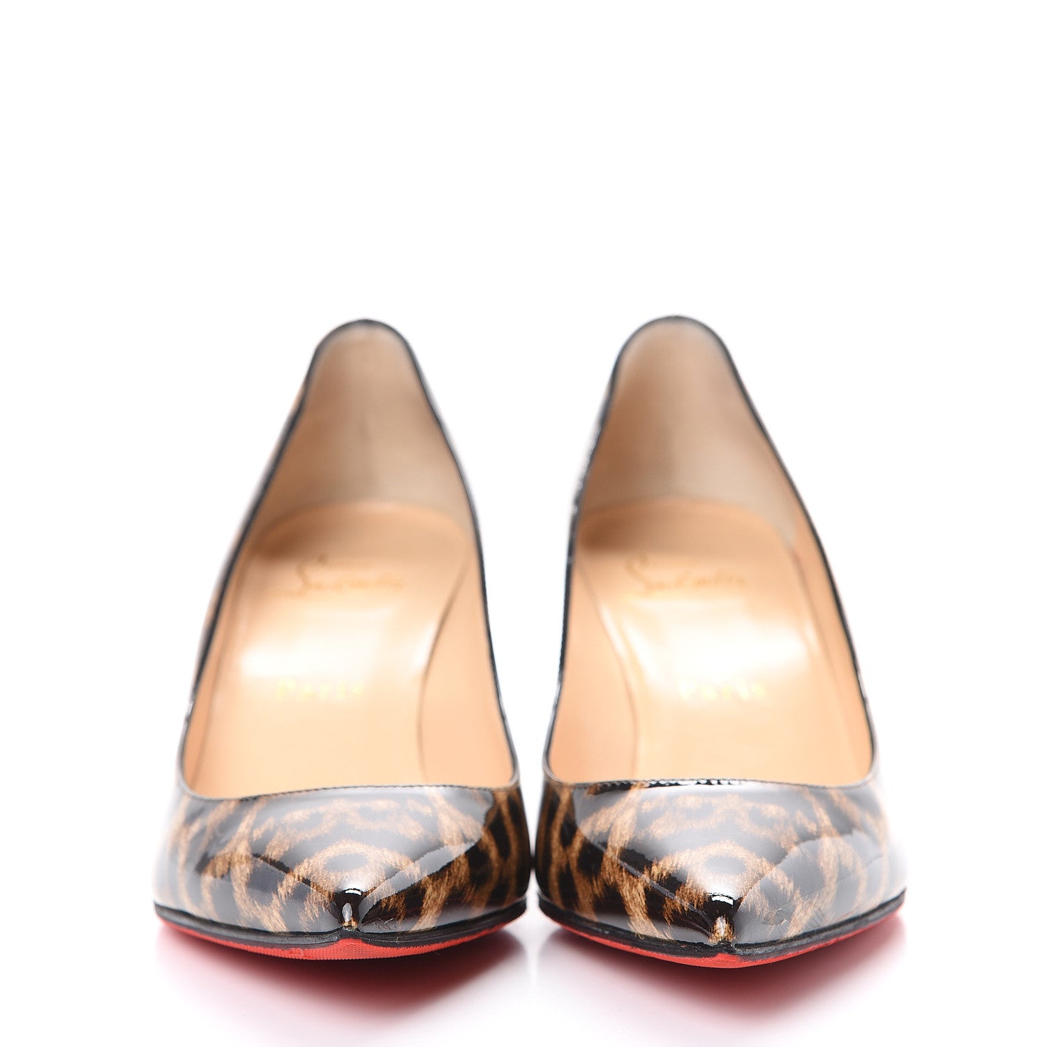 Christian Louboutin Patent Leopardino Pigalle Follies 55 Pumps 37 Brown 2 of 10