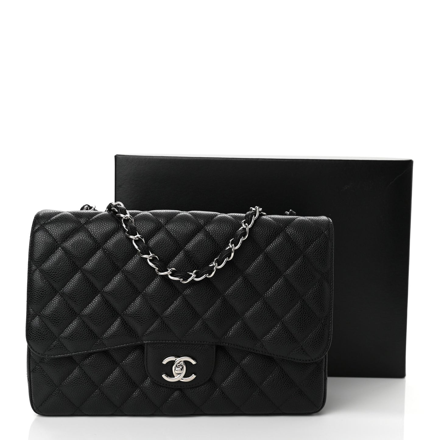 Caviar Quilted Jumbo Single Flap Black