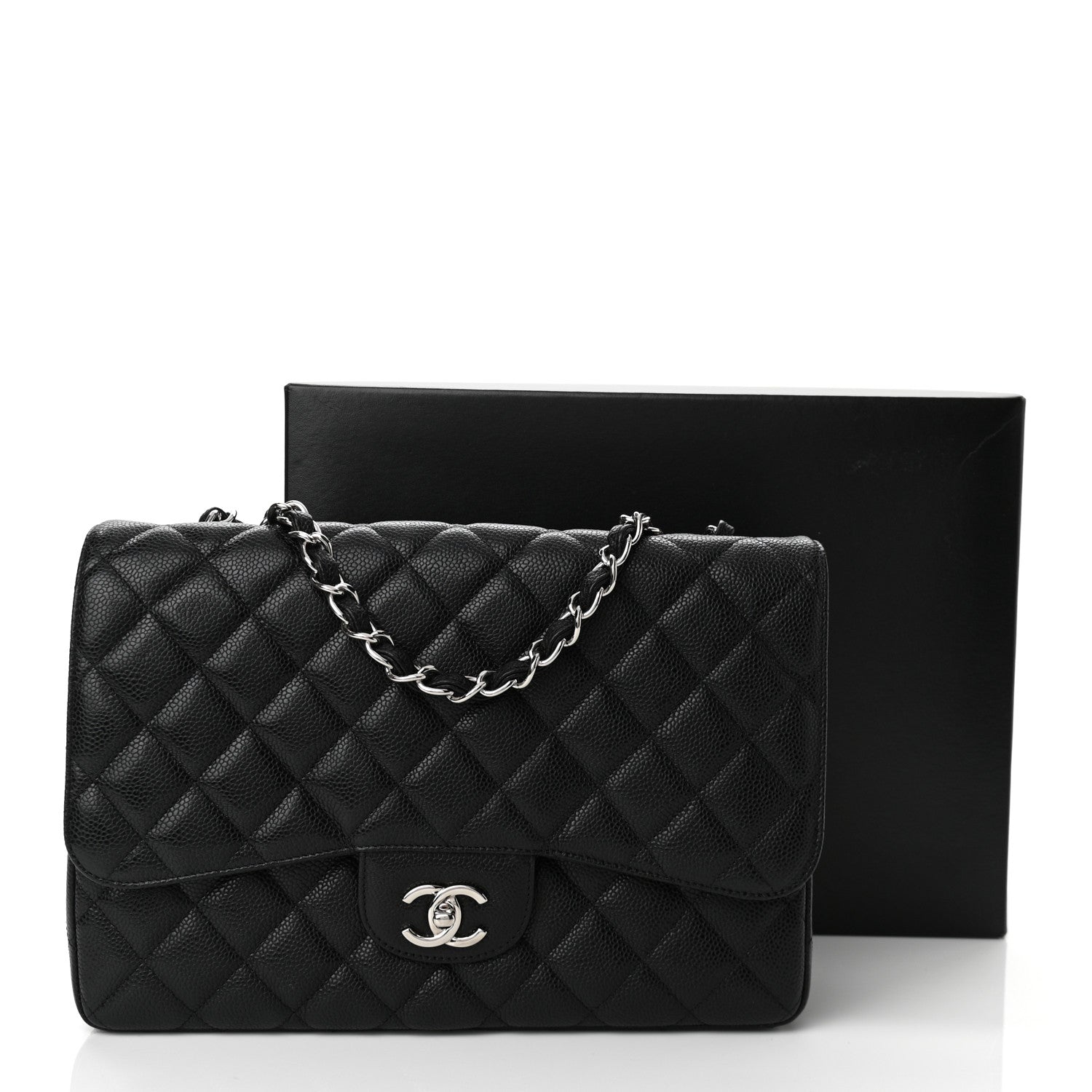 Chanel Caviar Quilted Jumbo Single Flap Black 11 of 11