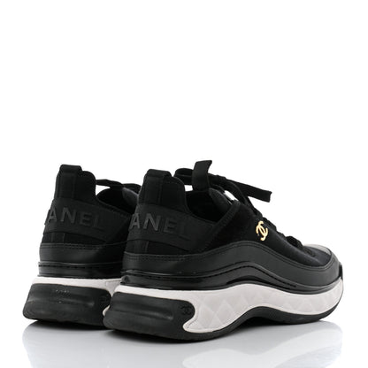 Chanel Velvet Calfskin Mixed Fibers CC Sneakers 40.5 Black 4 of 8