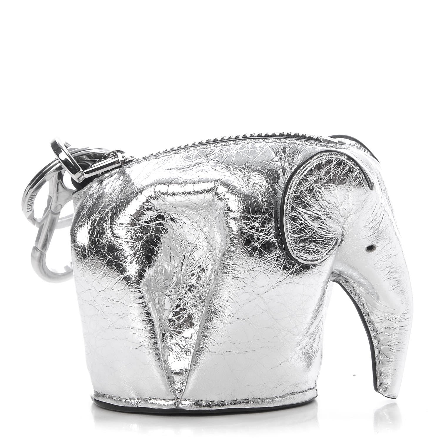 Loewe Metallic Calfskin Mini Elephant Coin Purse Silver 1 of 6