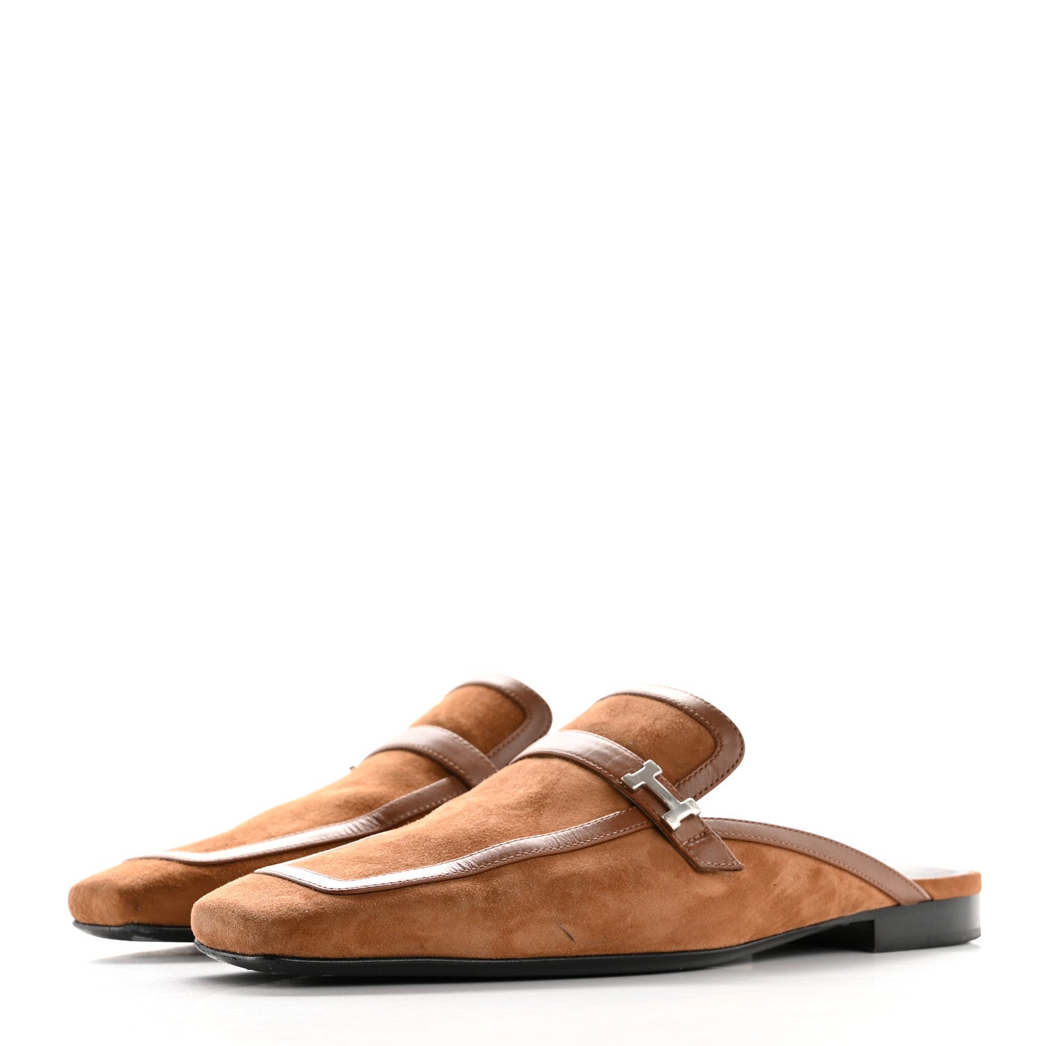 Hermes Suede Goatskin Groupie Mules 39 Brun Amourette 4 of 14