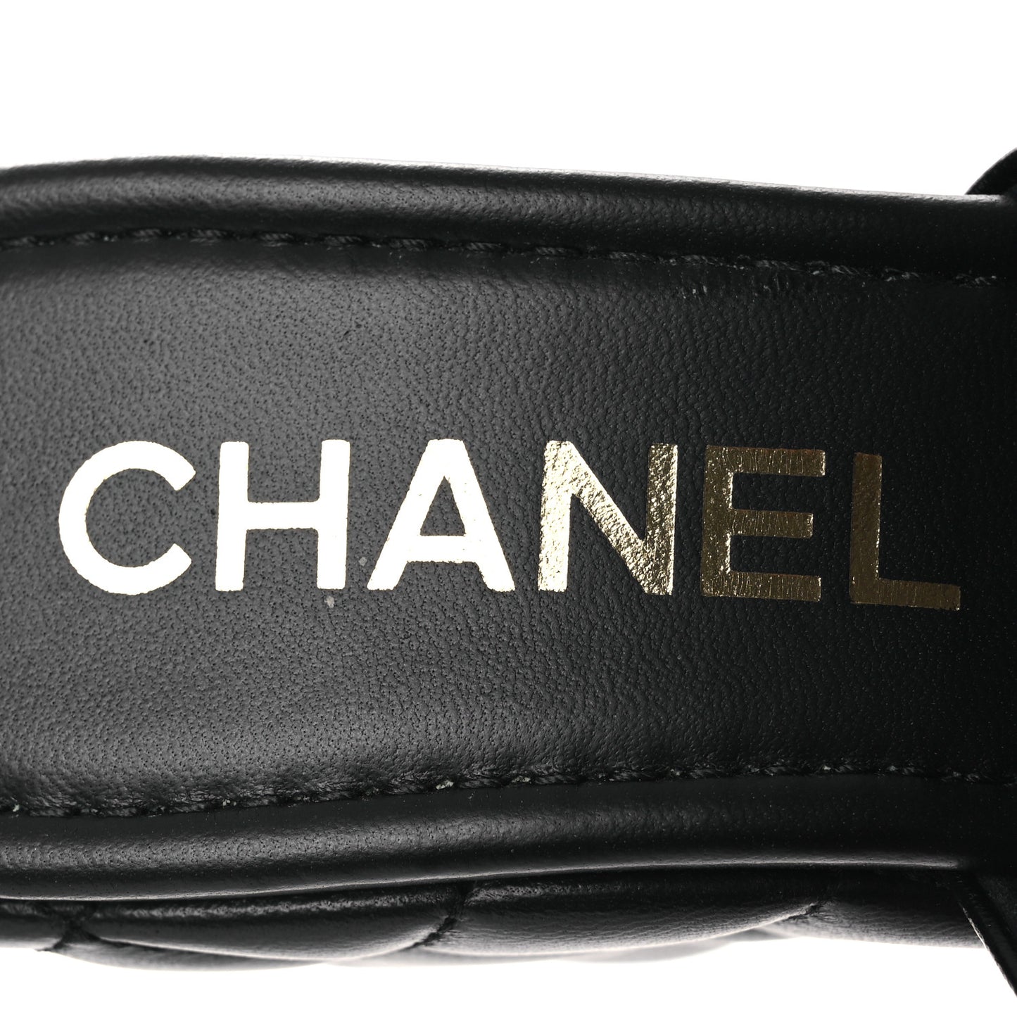 Lambskin Quilted CC Platform Mules 39 Black