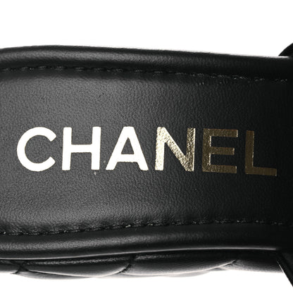 Chanel Lambskin Quilted CC Platform Mules 39 Black 9 of 11