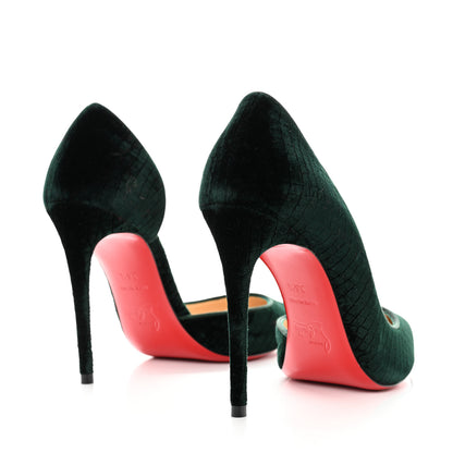 Christian Louboutin Velluto Stamp Iriza 100 Pumps 36.5 Verde 4 of 7