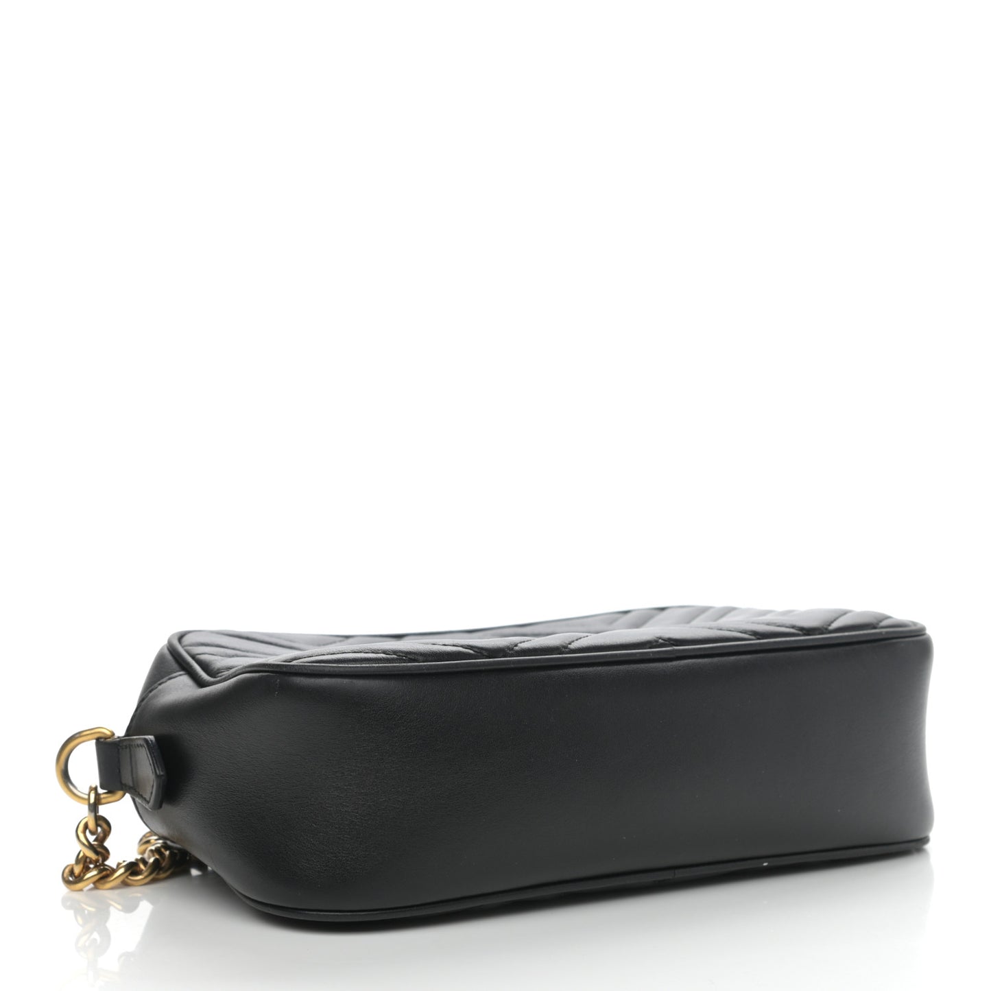 Calfskin Matelasse Small GG Marmont Chain Shoulder Bag Black