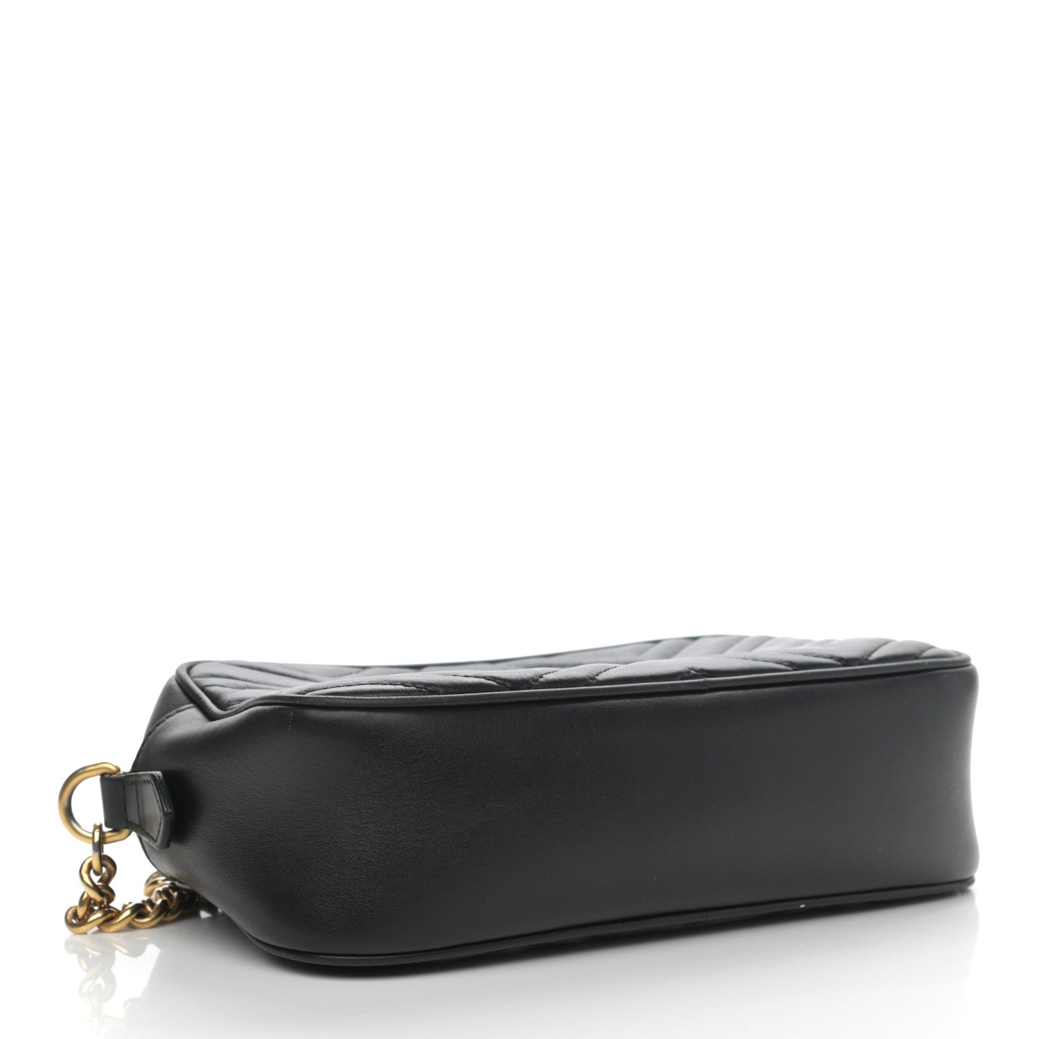 Gucci Calfskin Matelasse Small GG Marmont Chain Shoulder Bag Black 4 of 13
