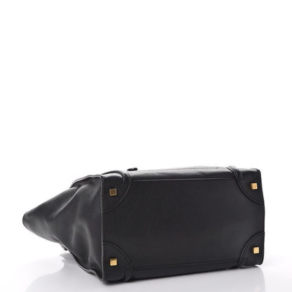 Celine Drummed Calfskin Mini Luggage Black 4 of 11