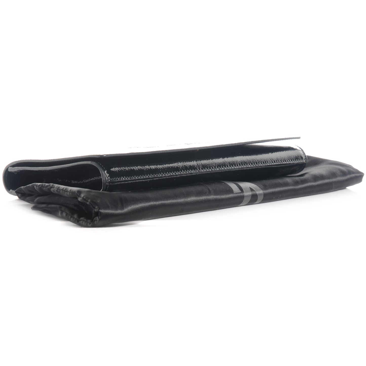 Textured Patent Monogram Large Belle De Jour Clutch Black
