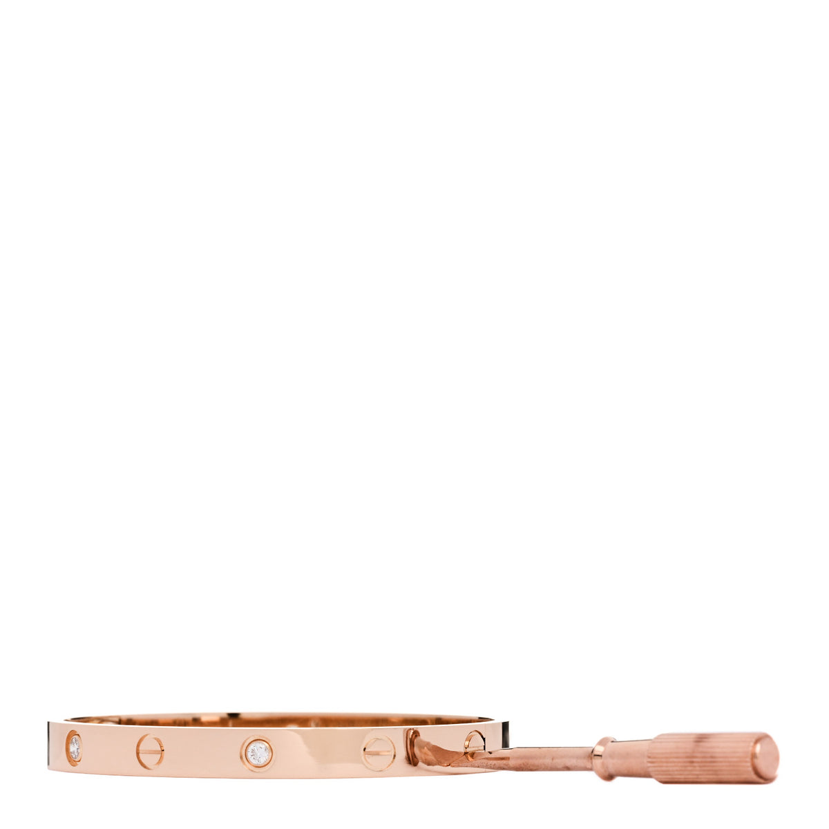 18K Pink Gold 4 Diamond LOVE Bracelet 17