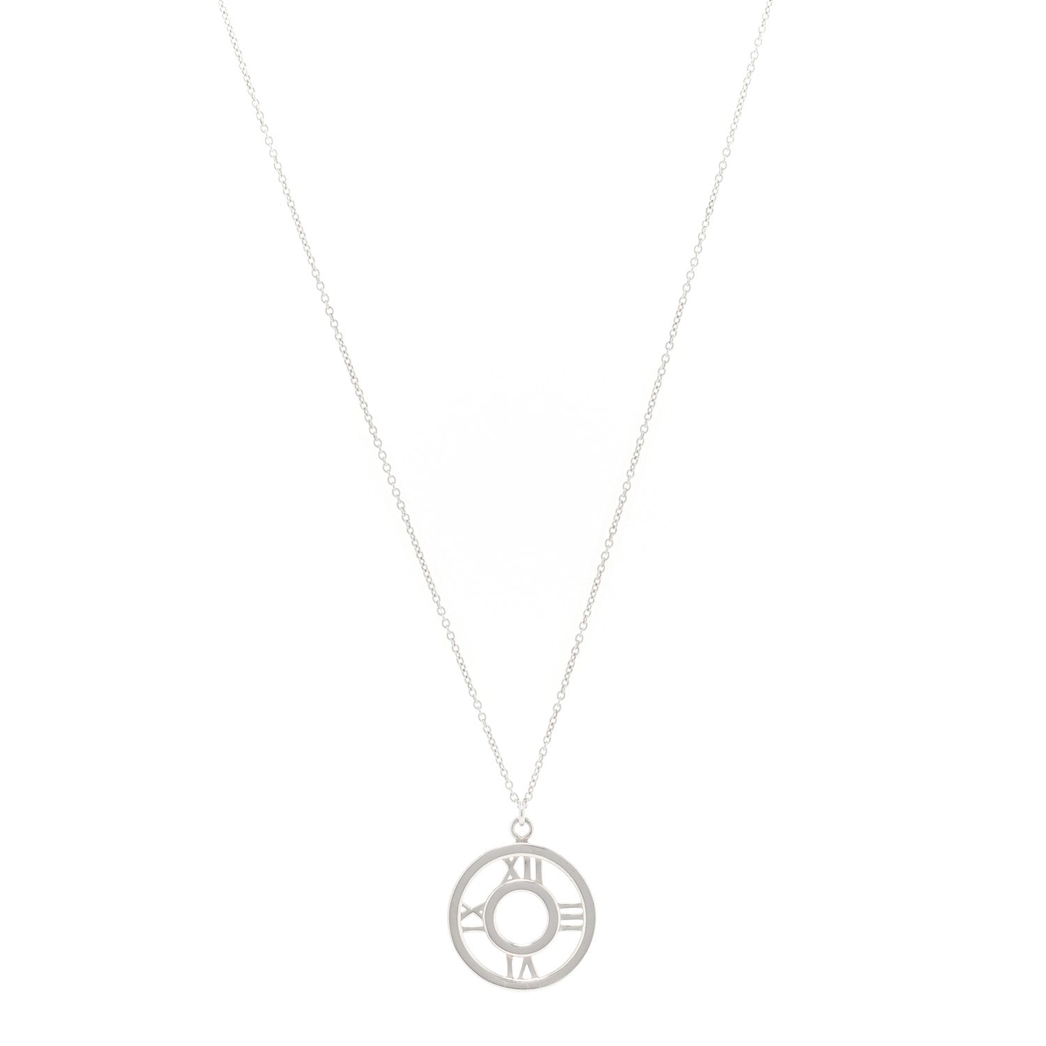 Tiffany Sterling Silver Medium Atlas Open Pendant Necklace 1 of 3