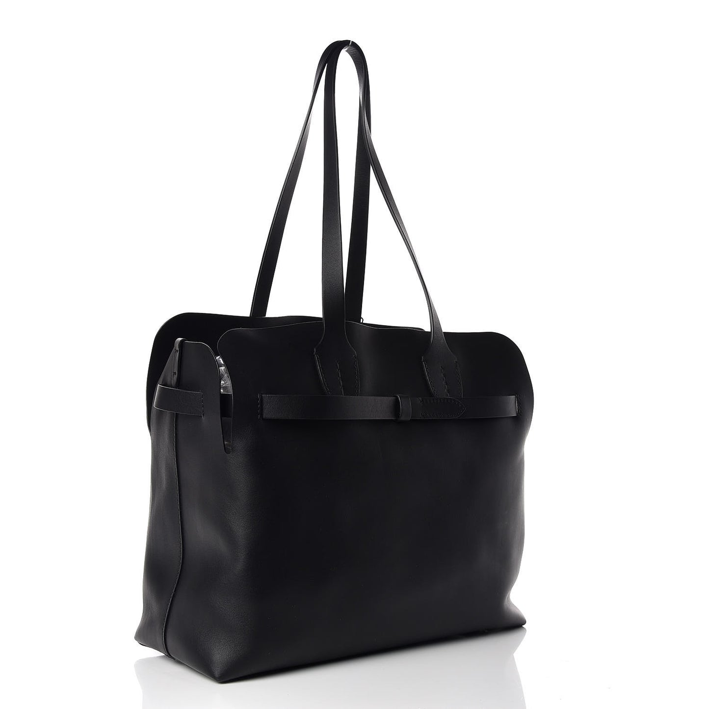 Soft Smooth Calfskin Medium Tote Black