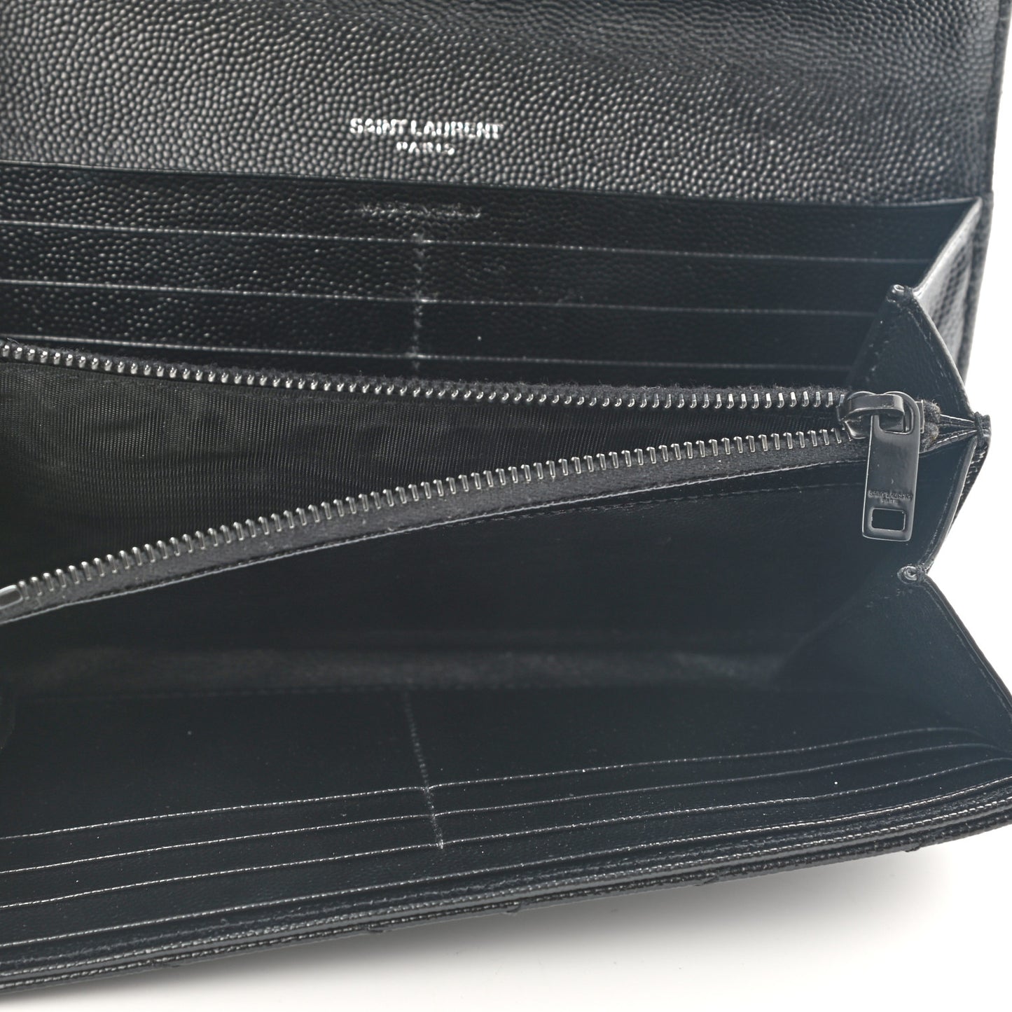 Grain De Poudre Matelasse Chevron Monogram Flap Wallet Black