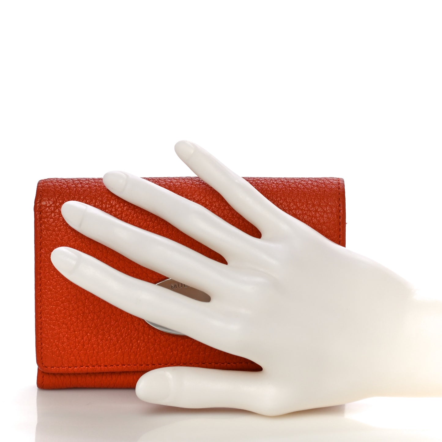 Soft Grain Calfskin French Purse Wallet Pumpkin