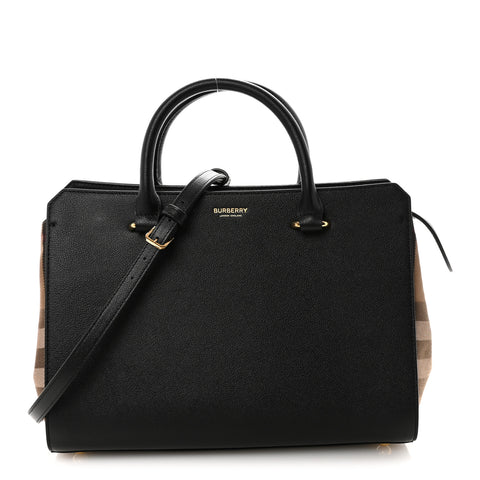 Calfskin Mega Check Small Banwell Tote Black