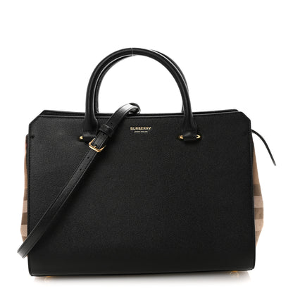 Burberry Calfskin Mega Check Small Banwell Tote Black 1 of 9