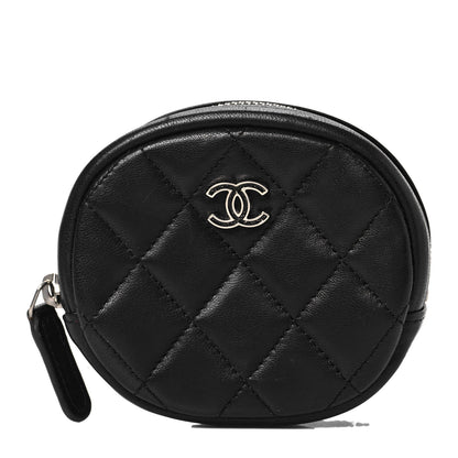 Chanel Lambskin Quilted Zip Around Classic Coin Purse Black 1 of 7