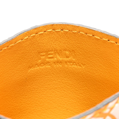 Fendi X SARAH COLEMAN Vitello Liberty Ceylon F is Fendi Micro FF Vertigo Embossed Card Holder Mimosa White 6 of 7