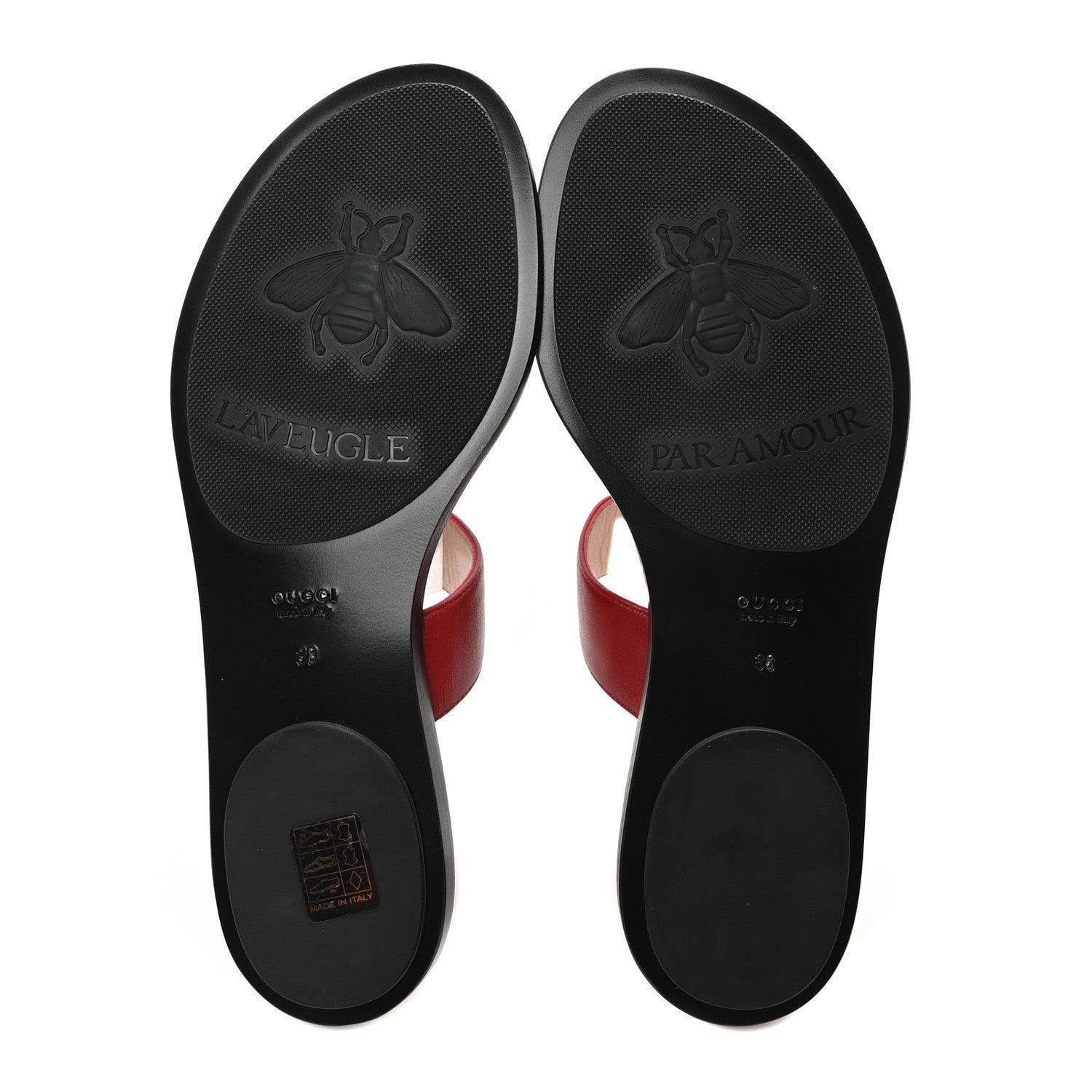 Gucci Calfskin GG Marmont Thong Sandals 38 Red 6 of 8