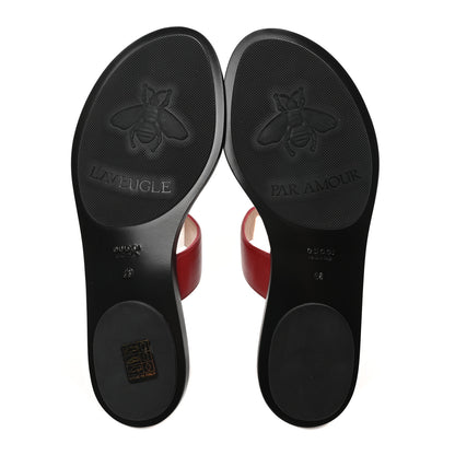 Gucci Calfskin GG Marmont Thong Sandals 38 Red 6 of 8