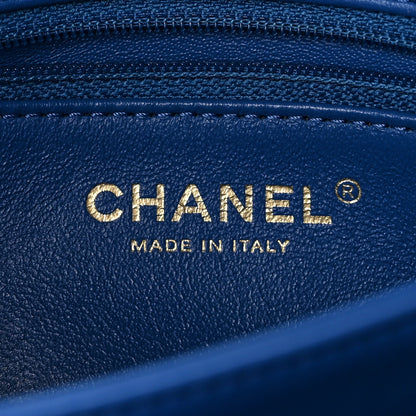 Chanel Lambskin Chevron Quilted Medium Trendy CC Dual Handle Flap Bag Blue 6 of 12
