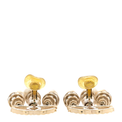Chanel Crystal Pearl CC Chain Drop Earrings 3 of 7