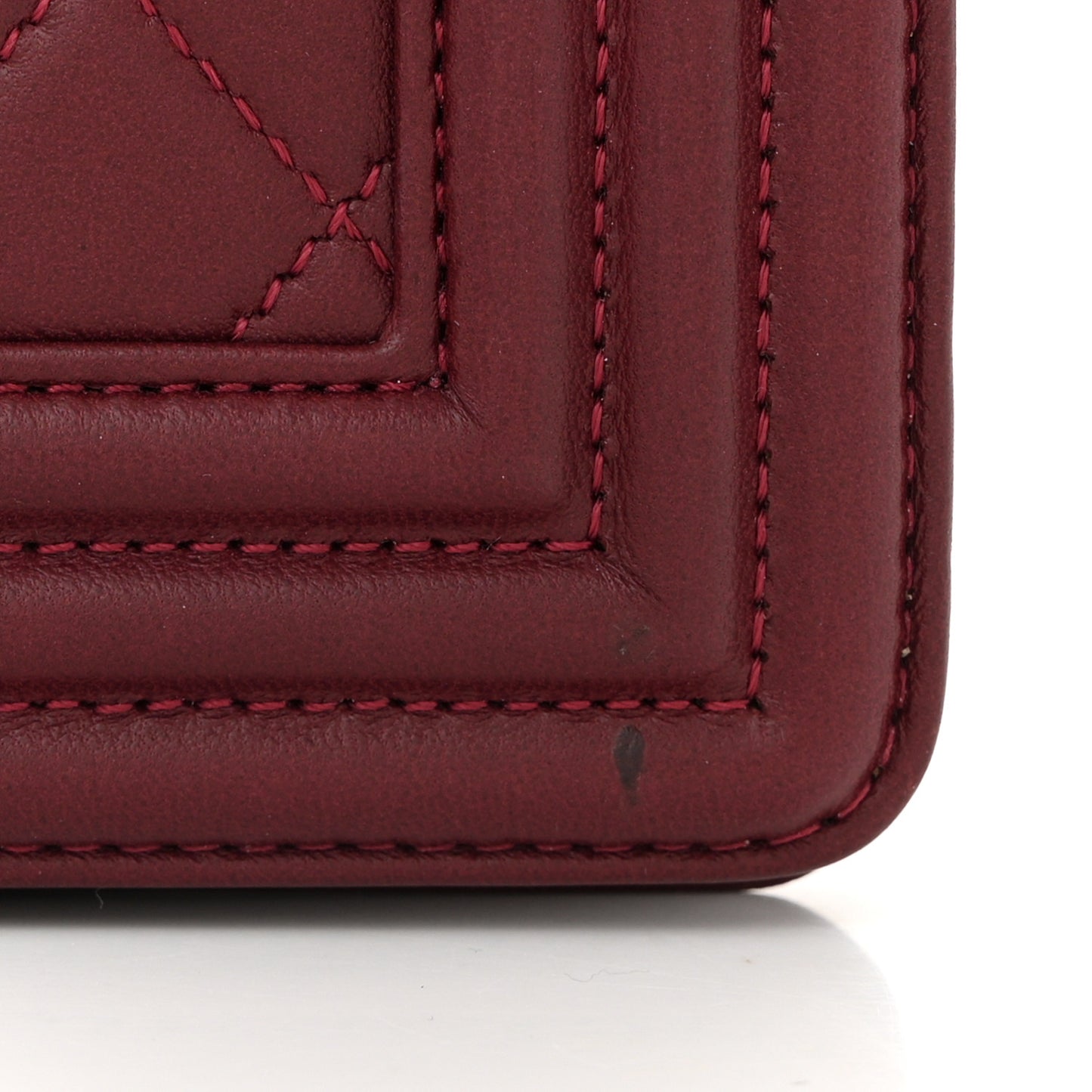 Lambskin Quilted New Medium Boy Flap Dark Red
