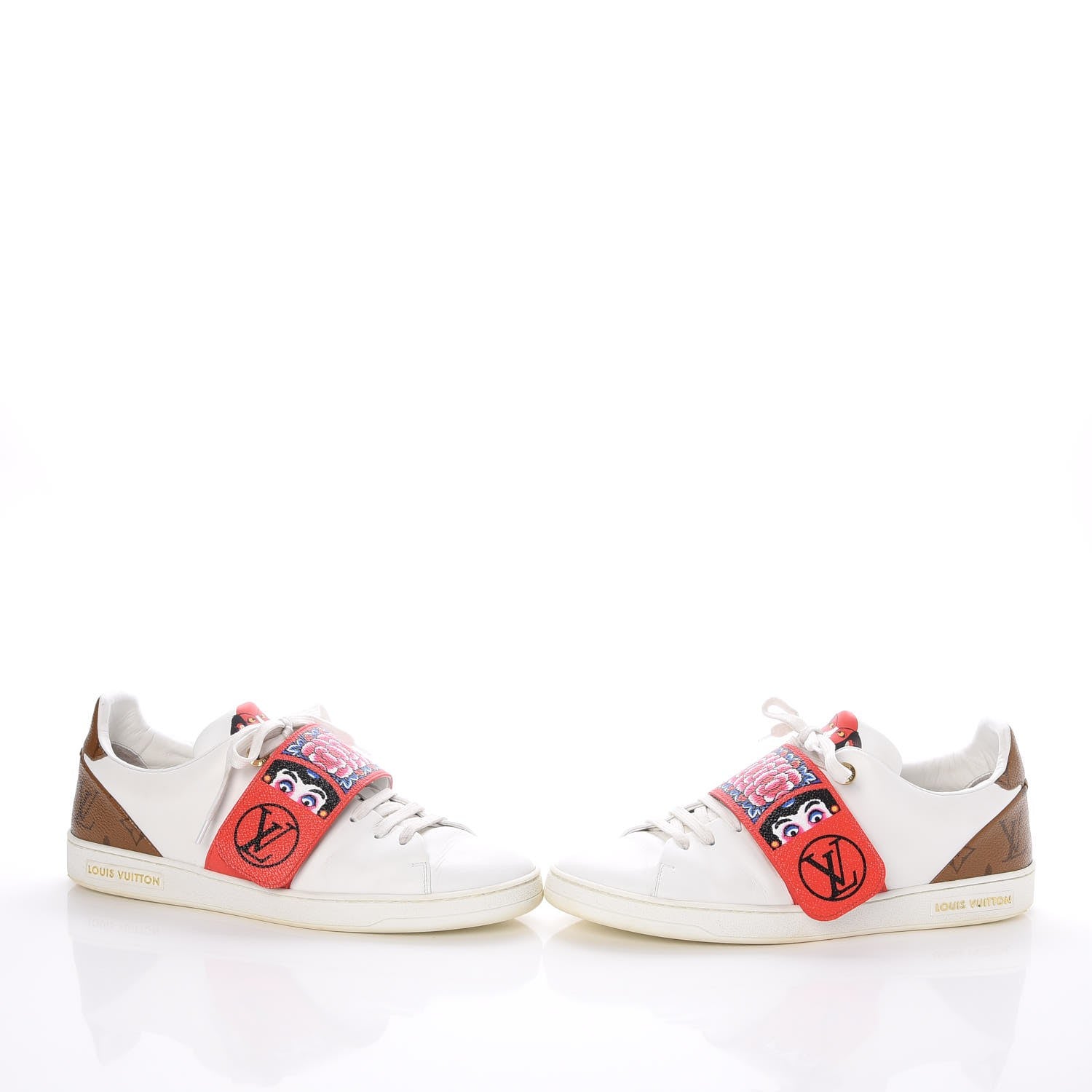 Louis Vuitton Calfskin Reverse Monogram Kabuki Low Top Sneakers 39.5 White 5 of 15