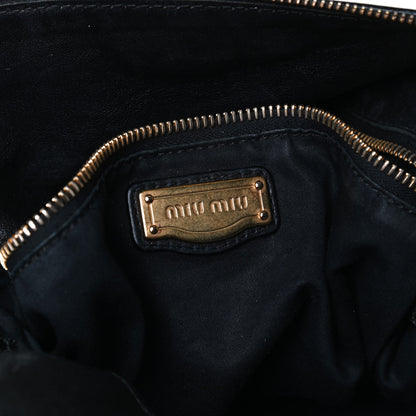 Miu Miu Vitello Lux Bow Tote Black 5 of 13