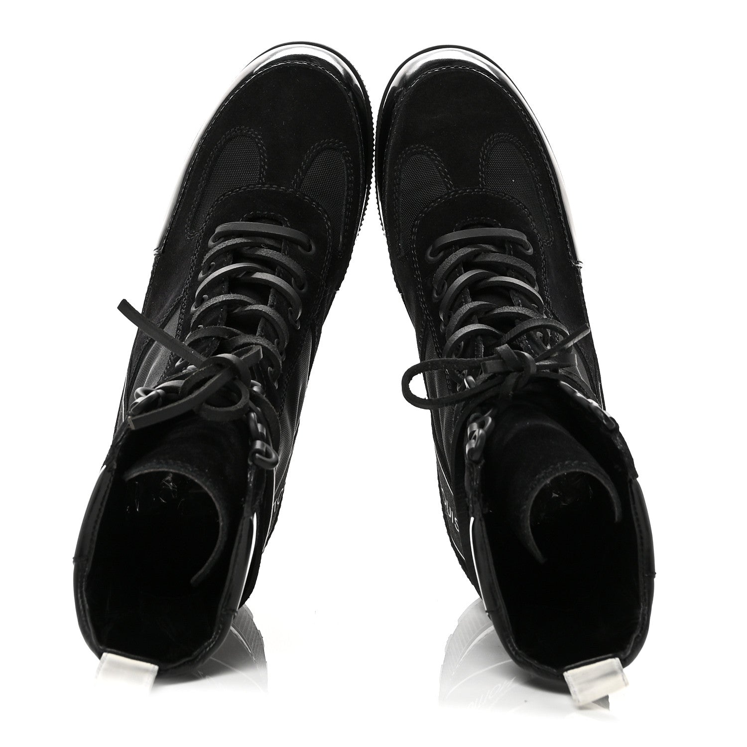 Louis Vuitton Suede Calfskin Mesh Logo Laureate Platform Desert Boots 37 Black 2 of 9