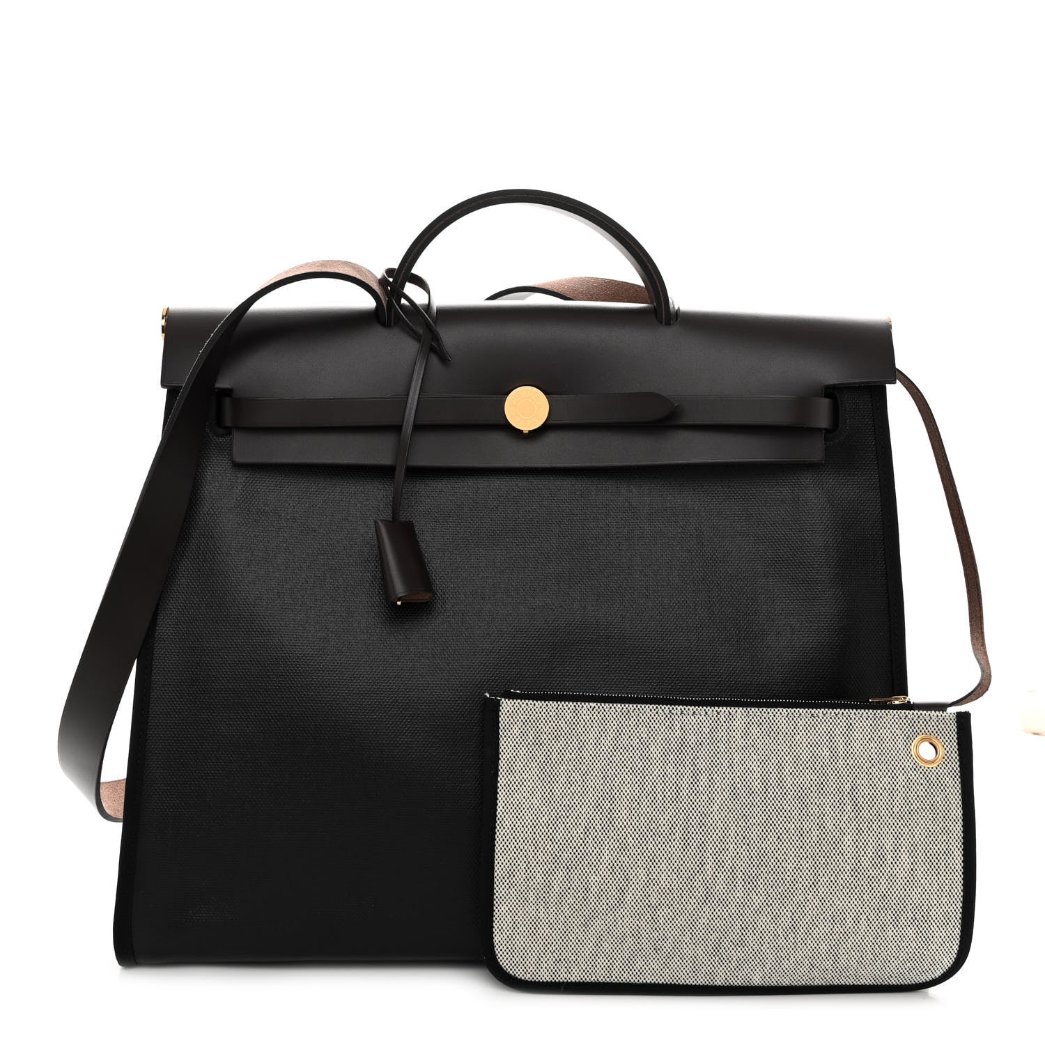 Hermes Toile H Berline Vache Hunter Herbag Zip 39 MM Black Ebene 1 of 9