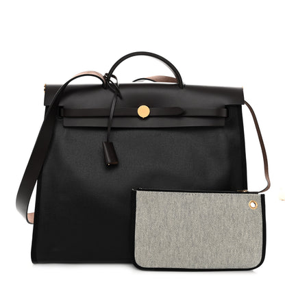 Hermes Toile H Berline Vache Hunter Herbag Zip 39 MM Black Ebene 1 of 9