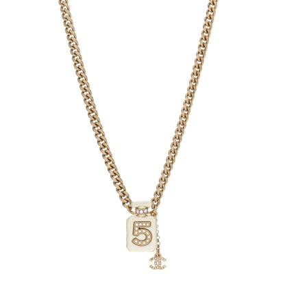 Chanel Resin Crystal CC No 5 Perfume Bottle Necklace 1 of 5