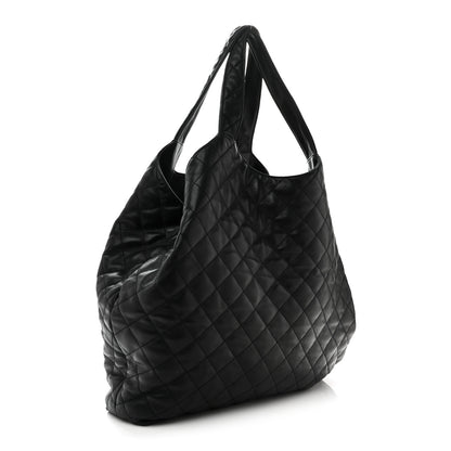 Saint Laurent Lambskin Quilted Maxi Icare Shopping Tote Black 3 of 14
