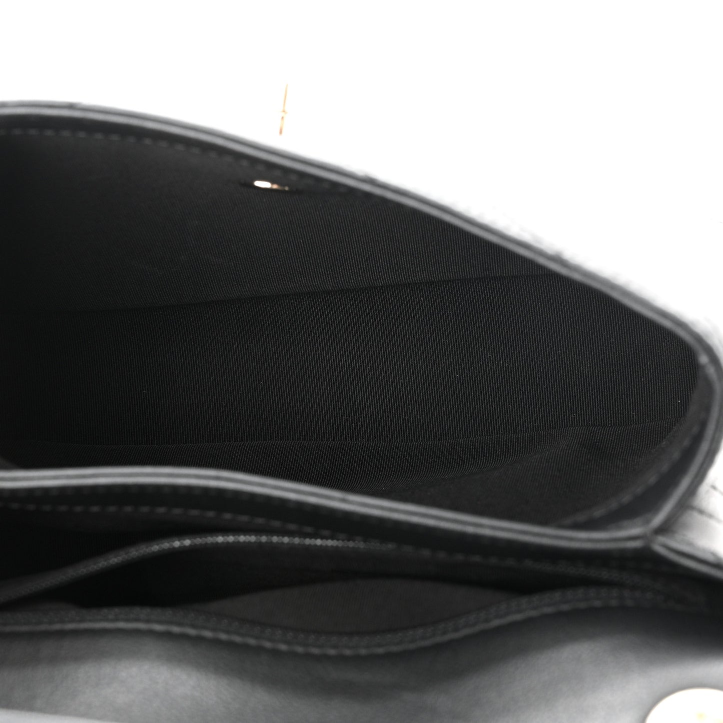 Grained Calfskin Small Chevron Chic Top Handle Flap Black