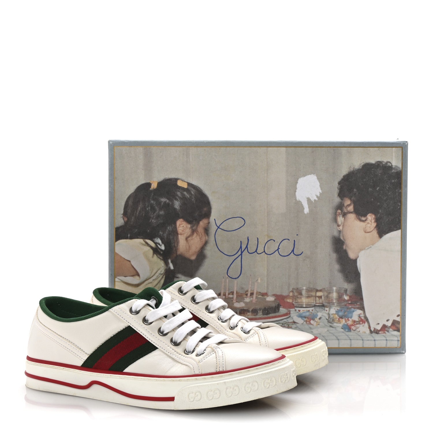 Gucci Canvas Web Womens 1977 Tennis Sneakers 37 White 9 of 9