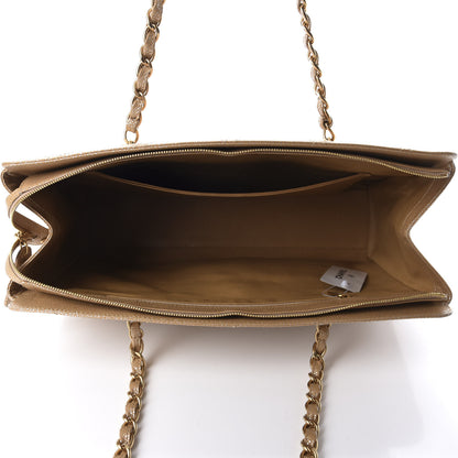 Chanel Metallic Caviar Quilted Shopping Tote Beige 5 of 13