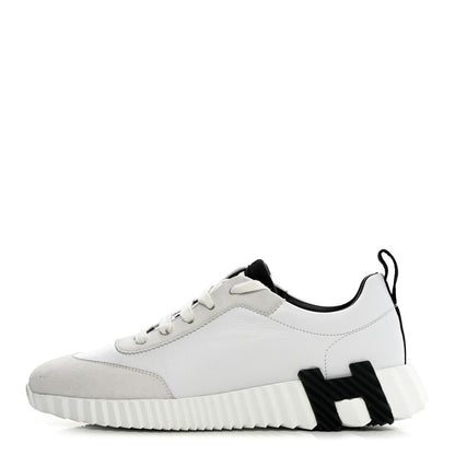 Hermes Goatskin Suede Bouncing Sneakers 38 White 1 of 11